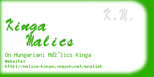 kinga malics business card